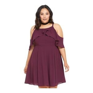 Torrid Purple Cold Shoulder Dress
